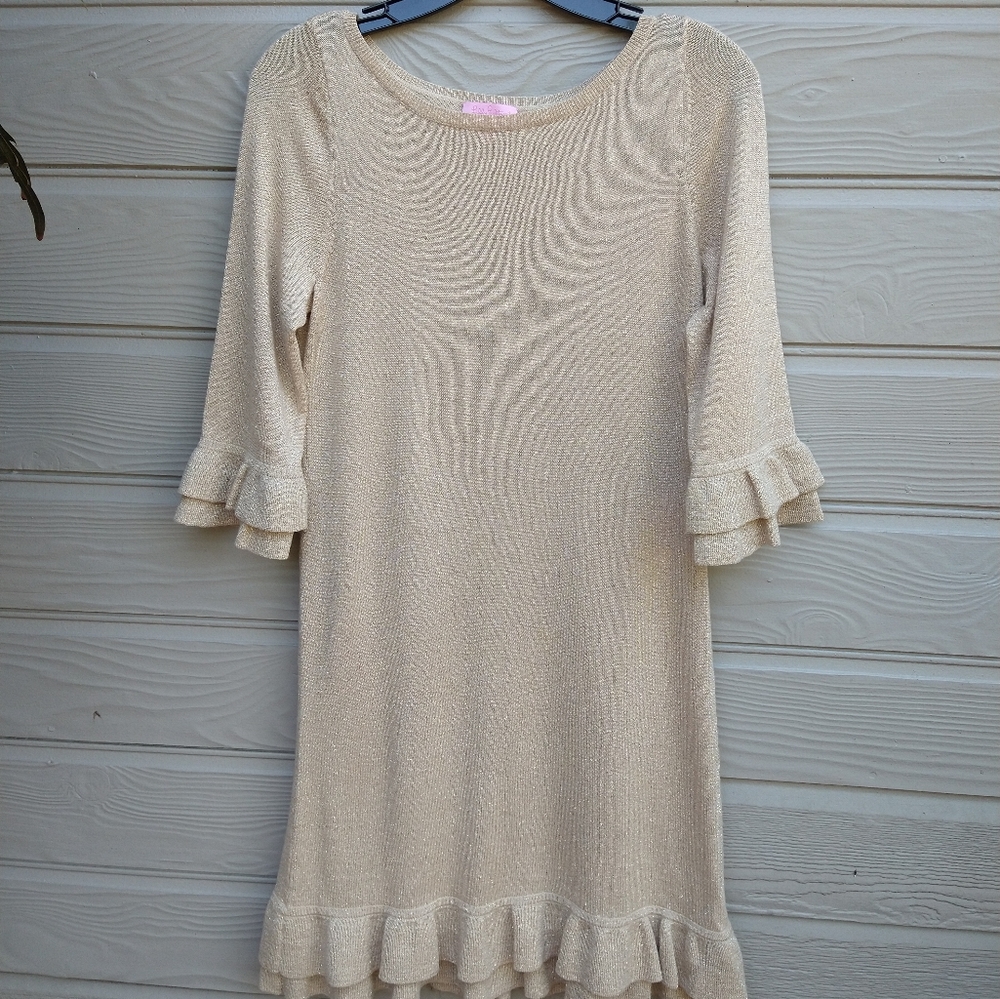 Lilly Pulitzer gold dress